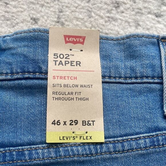 NWT Levi’s 502 Taper jeans light wash size 46 by 29 regular fit - Picture 7 of 7